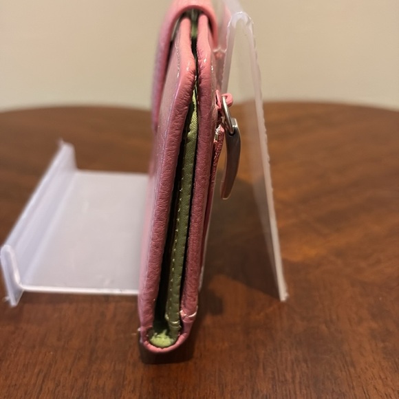 Fossil  wallet  billfold  card holder checkbook cover  leather  pink smooth NWOT - Picture 5 of 15